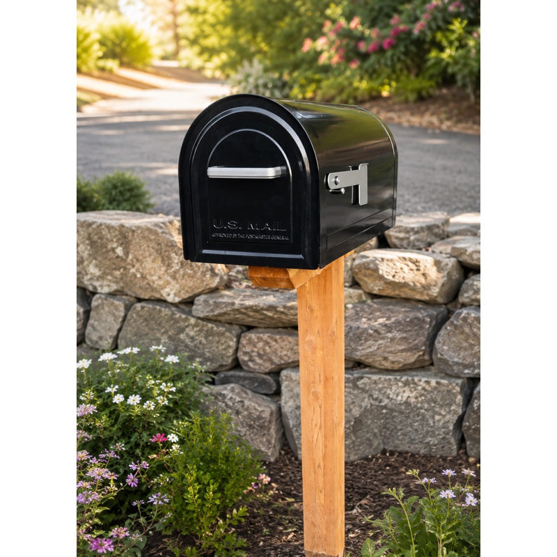 Reliant Large, Locking, Post Mount Mailbox, Noir