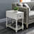 Montevideo Collection Mid-Century Modern Wood End Table with Drawer and Storage Shelf, Rectangular Veneer Side Table for Living Room, Bedroom and Small Spaces, Distressing White-707586244