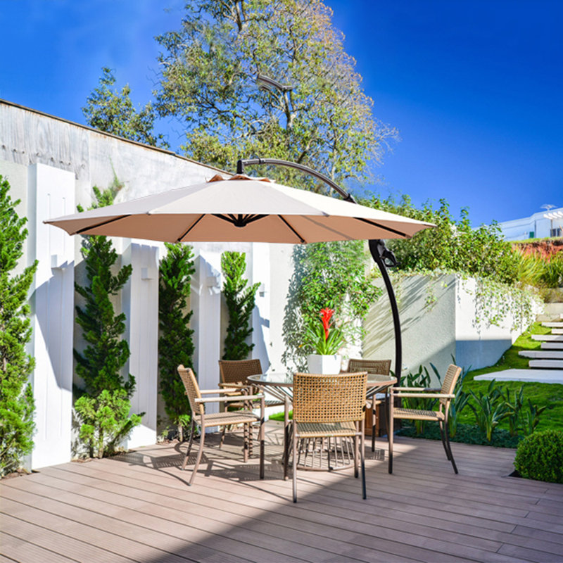 freeport 11 ft octagonal cantilever patio umbrella Treasure Garden AKZ PLUS 11' with Bronze Frame and Sand Fabric you can tilt the umbrella in any number of positions to ensure desired shade from the sun all day long 11' Octagon Frankford Aurora Aluminum
