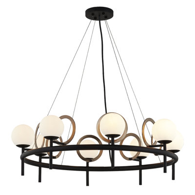 Ryian 8 - Light Wagon Wheel Chandelier