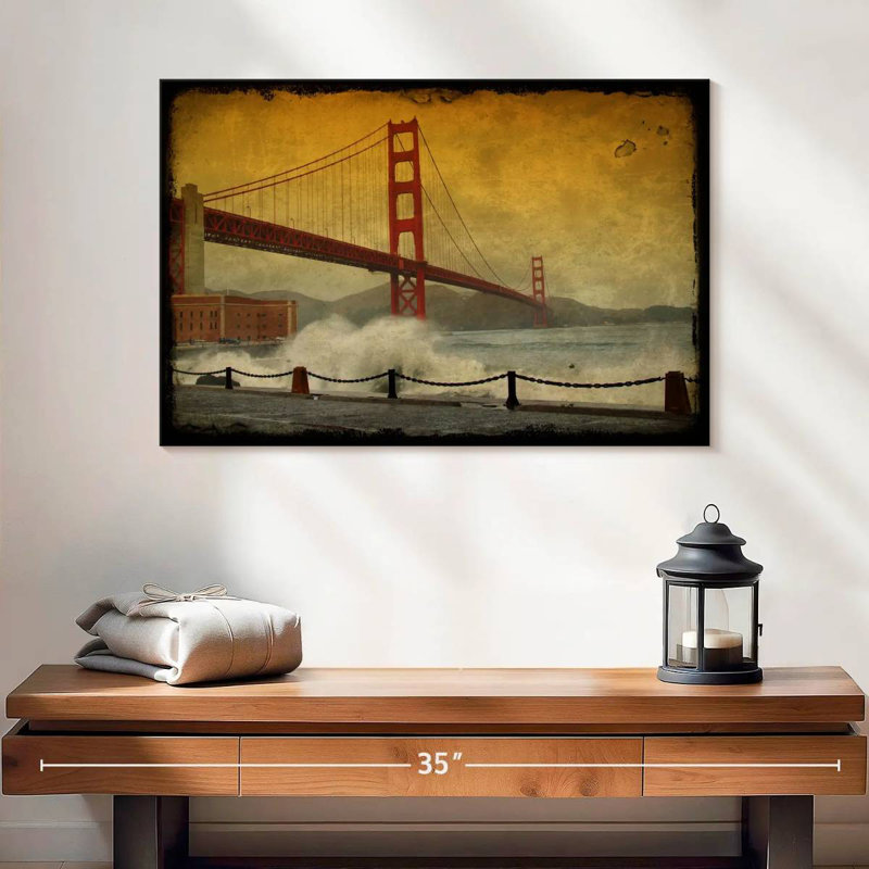 Lilie Grunge San Francisco Bridge, 26" H x 39" W
