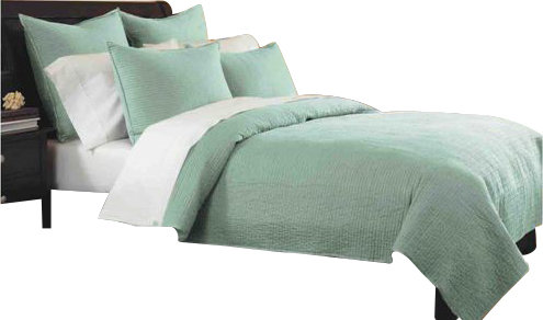 Spurling Hill Cotton Reversible Pillow Cover, Blue Stripe, Standard