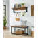 Sturminster 40" Wide Rustic Solid Wood Metal Frame Coat Hook And Bench Set With Storage
