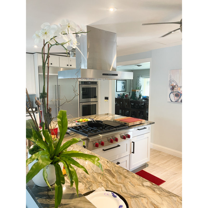 1100 CFM Ducted Island Range Hood in Brushed stainless steel, 36"