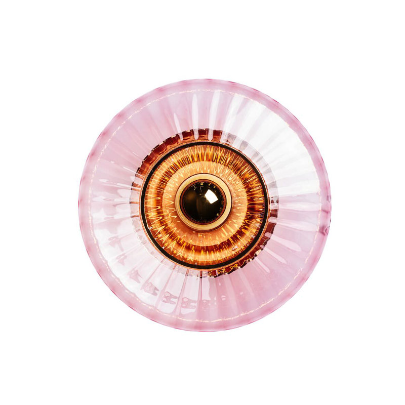 Ojeda Glass LED Flush Mounted Sconce, Rose, 26 cm H x 15 cm W x 26 cm