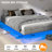 Floating Bed Frame with LED Lights Metal Slats Underbed Storage Space No Box Spring-1605508652-1556098083