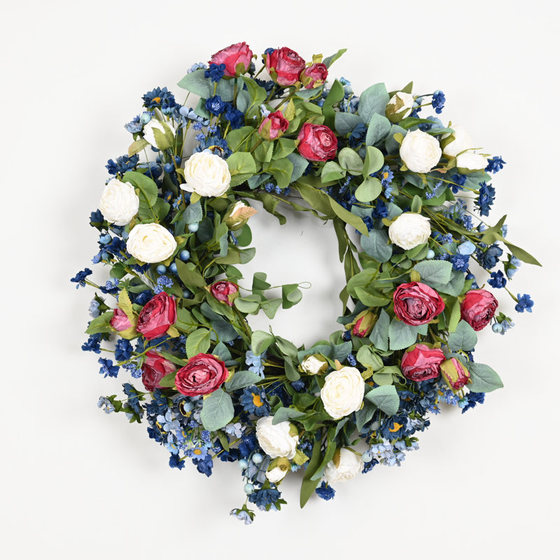 Couronne de fleurs artificielle 24 "printemps été été