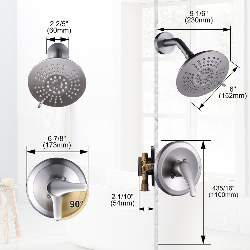 5-Spray Shower Faucet 1.8 GPM With Pressure Balance, Brushed Nickel