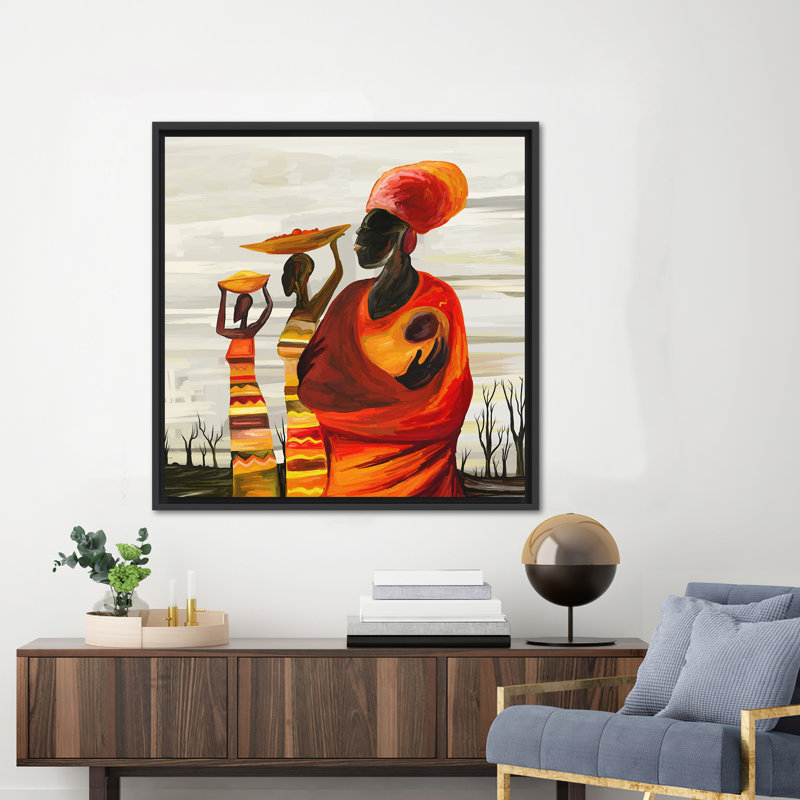 African Woman With Baby, African Wall Art, Abstract Woman Wall Art, Black Woman Wall Art, African Woman Artwork, Abstract Canvas Art,