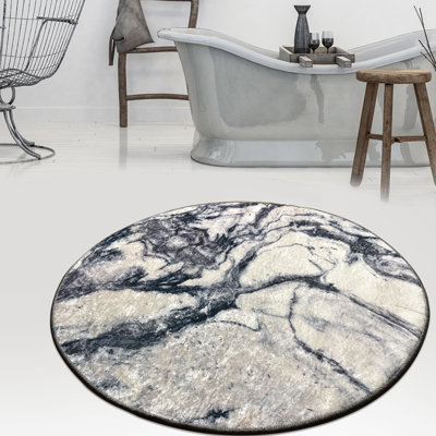Tapis de bain de qualité supérieure, diamètre de 39,4 pouces, 100% polyester, antiallergique, anti-poussière et antitache, surface antidérapante | Lavable à la machine à 86 ° F, 700 g / m² | Doux et durable pour la sécurité et le confort de la salle de bain