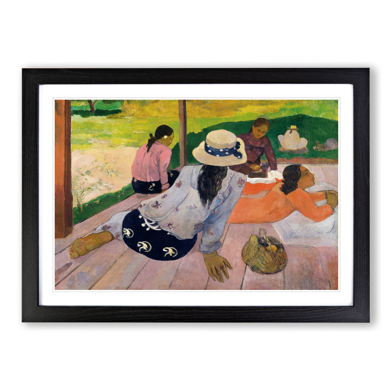 The Siesta by Paul Gauguin - Picture Frame Painting, Black Framed, 48cm H x 65cm W x 2cm D