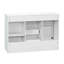 Meuble-lavabo simple blanc moderne de 48 po avec étagères réglables et charnières à fermeture en douceur