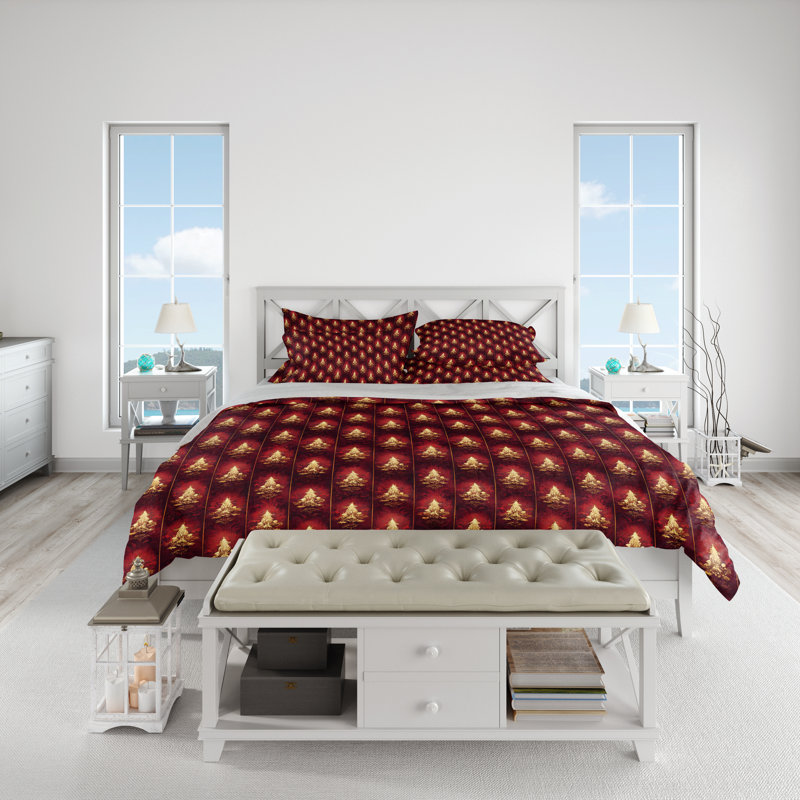 Polyester Striped and Abstract Duvet Cover Set, King Duvet Cover + 2 King Shams