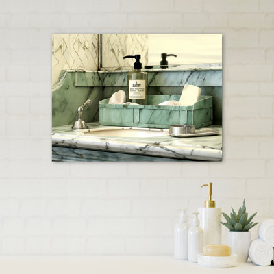 Vert et blanc, articles de toilette minimalistes I - Articles de toilette