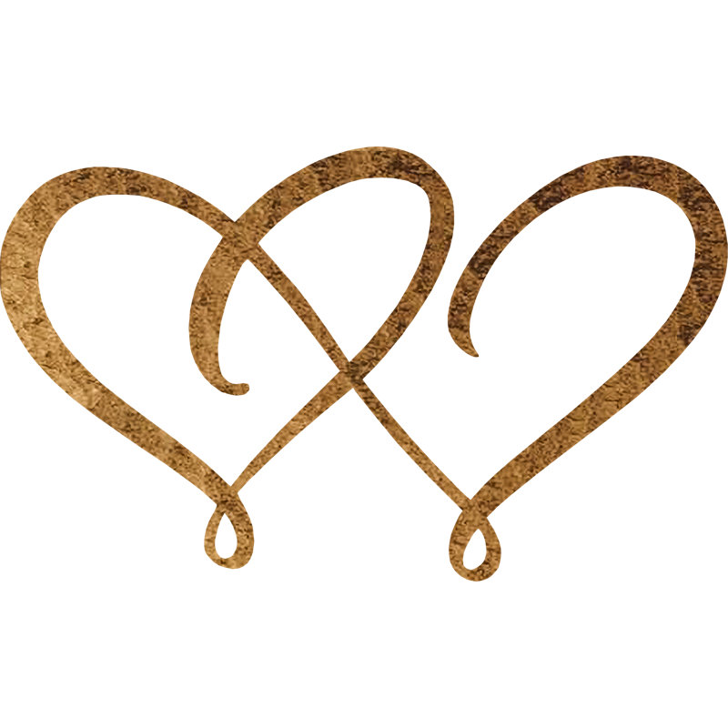 Double Heart Wall Décor, Hammered Copper, 15" H x 25" W x 0.06" D