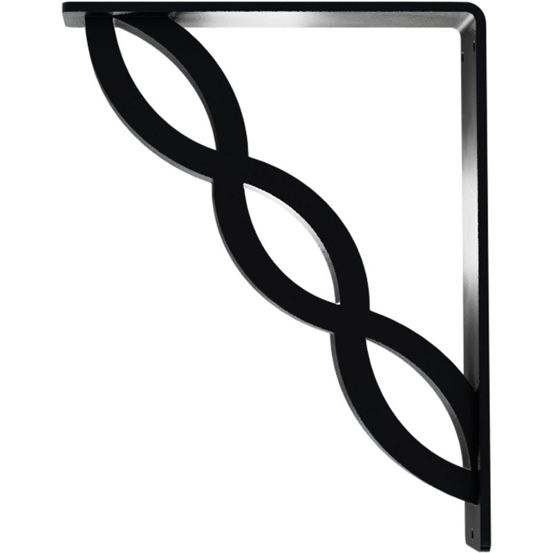 Support en fer forgé, H 10 po x l 1,5 po x P 7,5 po, Noir