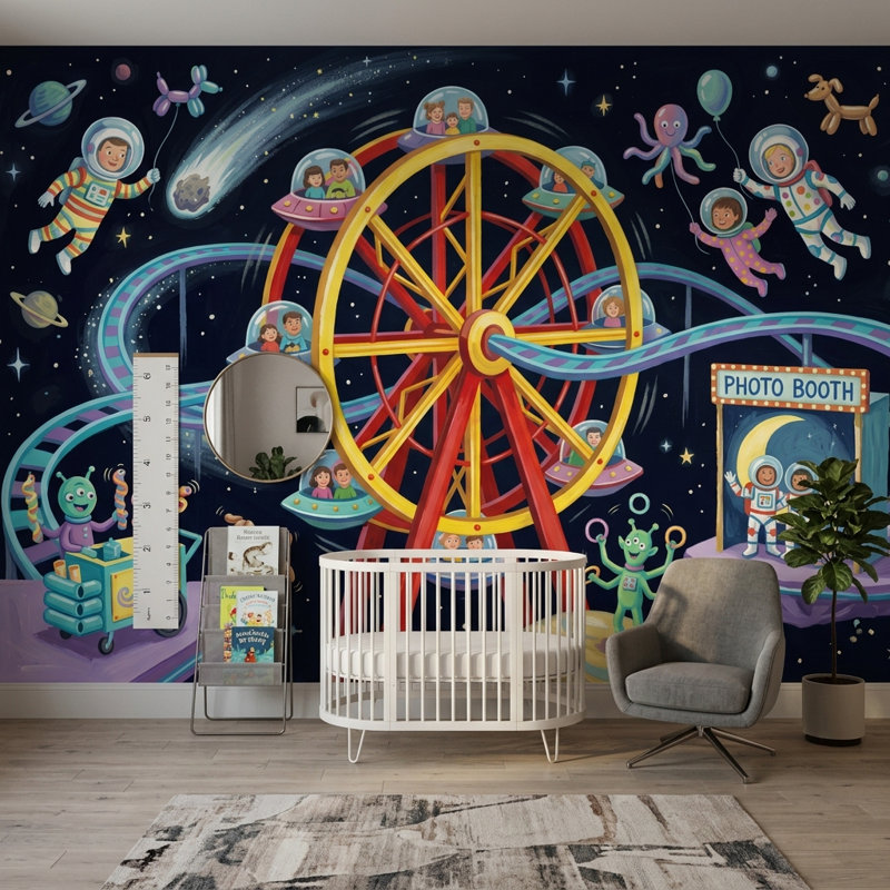 Papier peint de la grande roue de l'astronaute, 160 po x 108 po, Peler et coller
