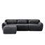 Tissu en forme de L, moelleux et moelleux, canapé sans os, avec coussins décoratifs, éponge haute densité 32D, aucun assemblage requis, connexion par boucle antidérapante, repose-pieds mobile pour le salon, gris foncé-1696232608