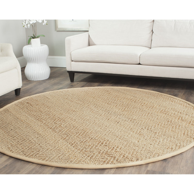 Tapis en jute tissé à la main Borrego, Rond 4 pi
