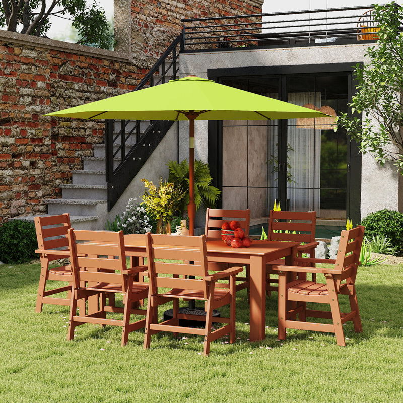Parasol de patio 9 pi avec base, Vert