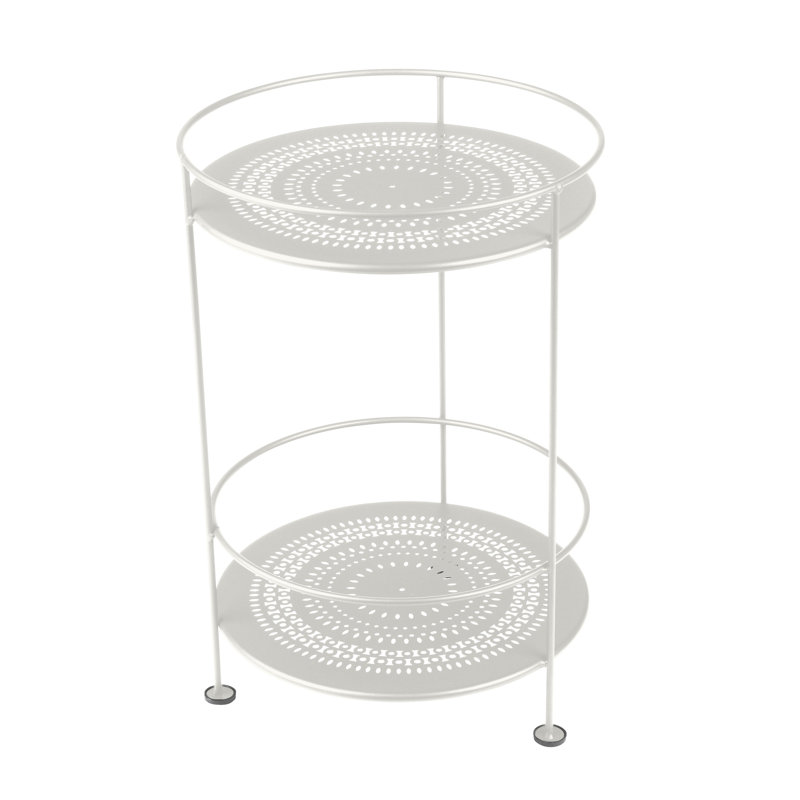 Guinguette Outdoor Round Side Table, Clay Gray