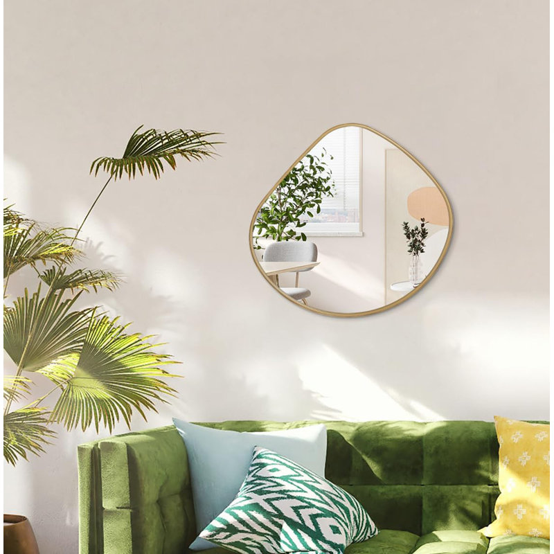 Metal Irregular Mirror, Gold