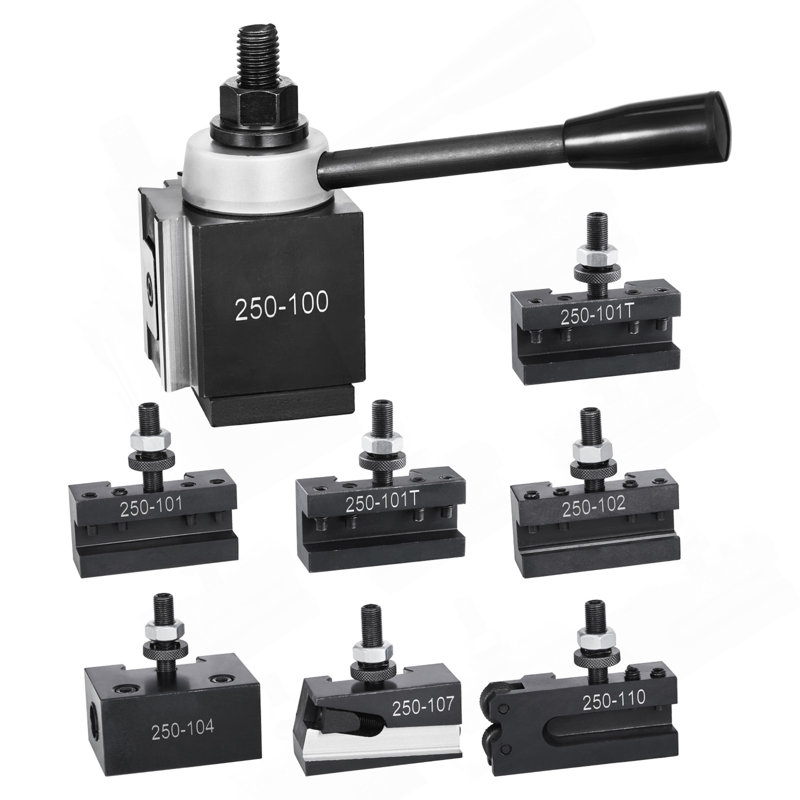 Ensemble de poteaux pour outils à changement rapide 8 pièces pour porte-outils pour mini tour de 6 à 12 po