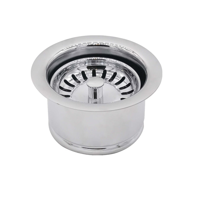 3.5 Inch Kitchen Sink Drain Basket Strainer with Flange, Stainless Steel