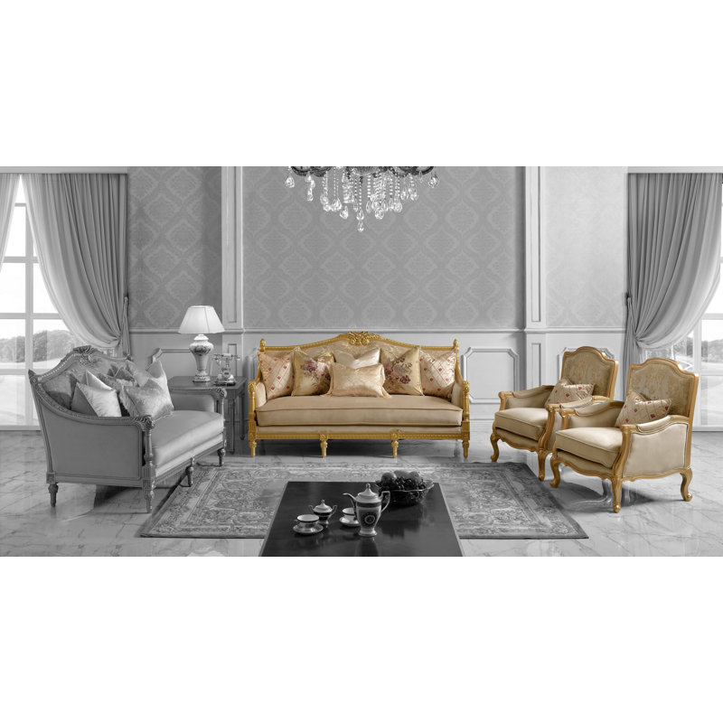Cutrer 3 Piece Velvet Living Room Set
