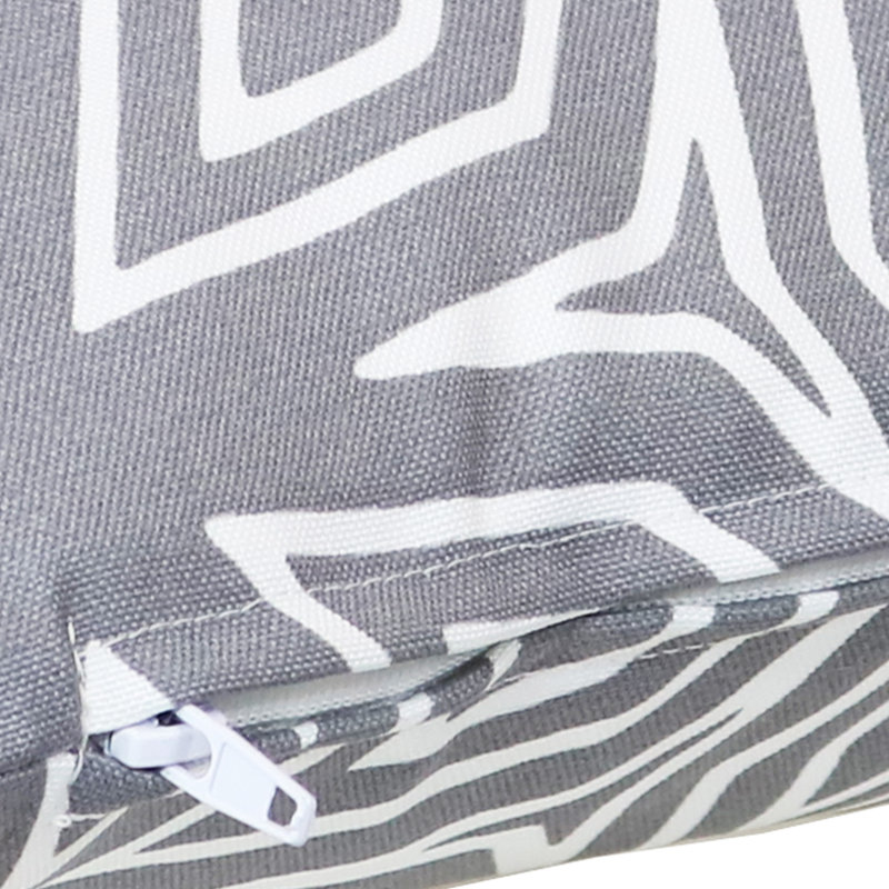 17" Square Outdoor Decorative Throw Pillows - Gray Geometric, Gray Geometric, 17"H x 17"W