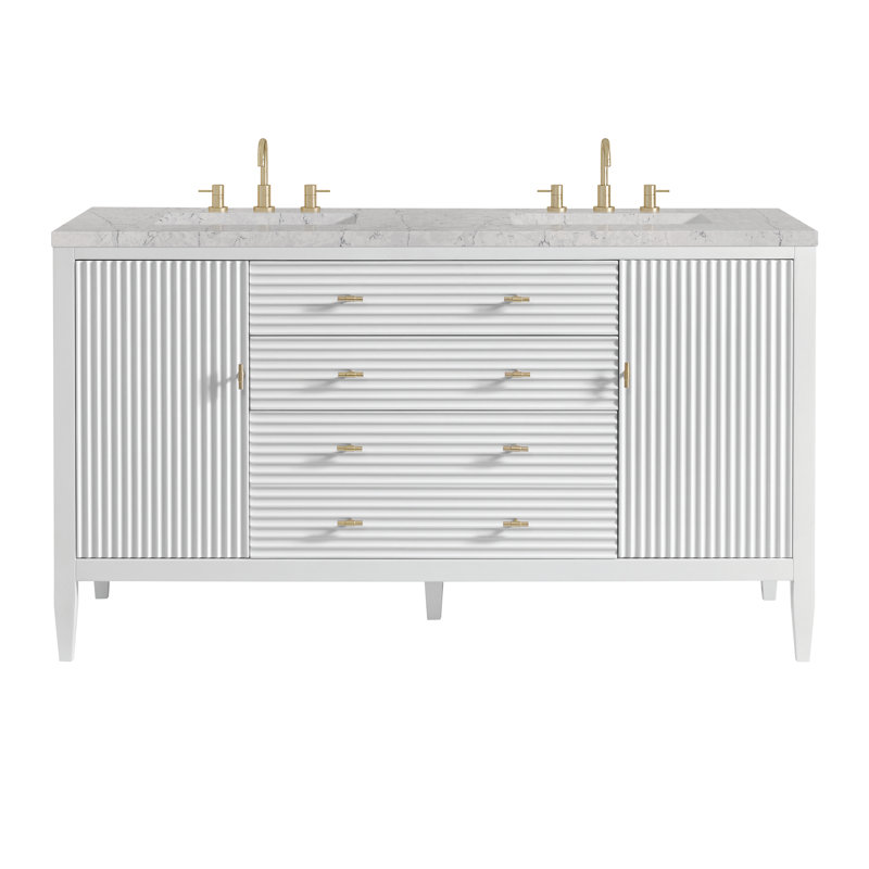Myrrin 60'' W Double Vanity, Eternal Jasmine Pearl, Bright White
