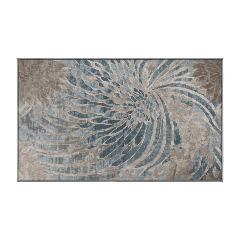 Tapis gris lavable à la machine, Rectangle 8 pi x 12 pi