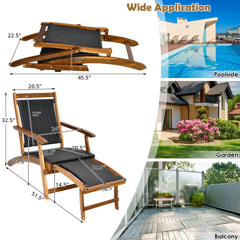 Artie Outdoor Chaise Lounge, 1 Piece