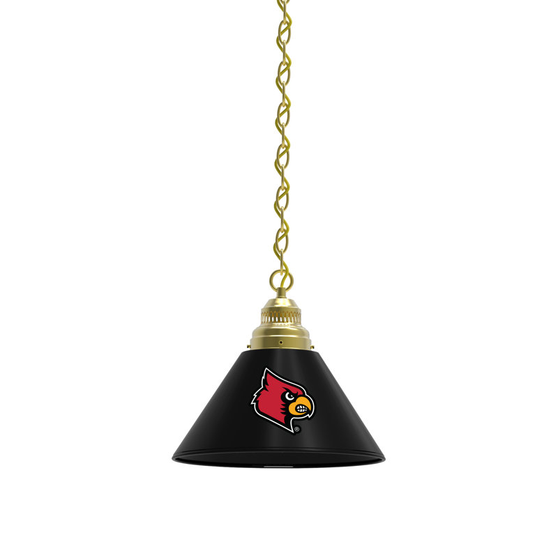 1 - Light Single Pendant, Brass, Louisville Cardinals