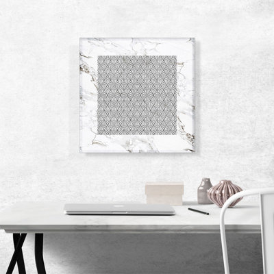 " Geometric Diamond Design On White "