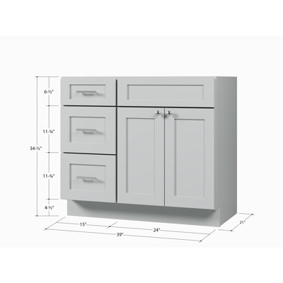Meuble-lavabo simple 39 po avec base à tiroir Disar