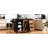 55.5 - Inch Rolling Kitchen Island With Drop Leaf, Power Outlet, Storage Drawers, And Wheels, Black, For Home Dining-380826932