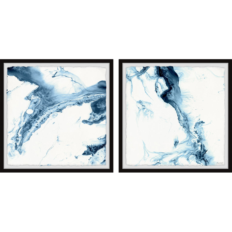 «Blue Water» par Marmont Hill - ensemble de 2 reproductions de cadres photo simples, H 12 po x l 12 po x P 1,5 po