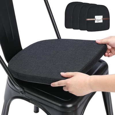 Friendly Woven Fabric 14x14 Magnetic Cushions for Metal Chair Set of 4, Enhanced Anti-Slip Seat Pads