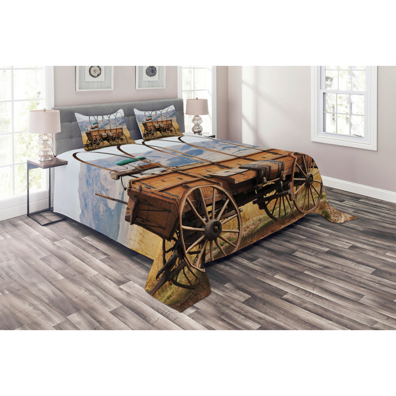 Modern Farmhouse Polyester Coverlet, King Bedspread + 2 Shams
