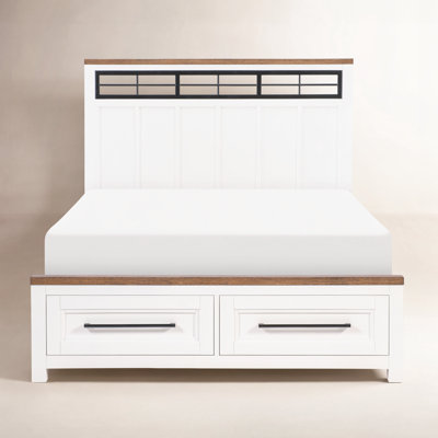 Complete Metalwork Panel Bed W/ Storage Footboard