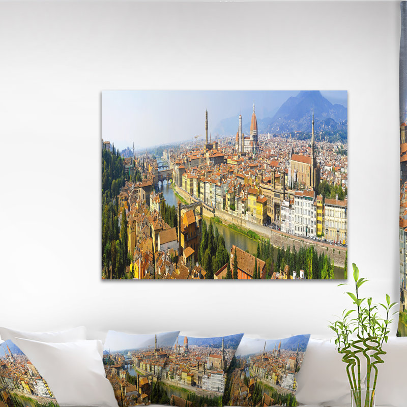 Photographie de paysage urbain «Florence Panoramic View», H 15 po x l 20 po x P 1 po, Bois