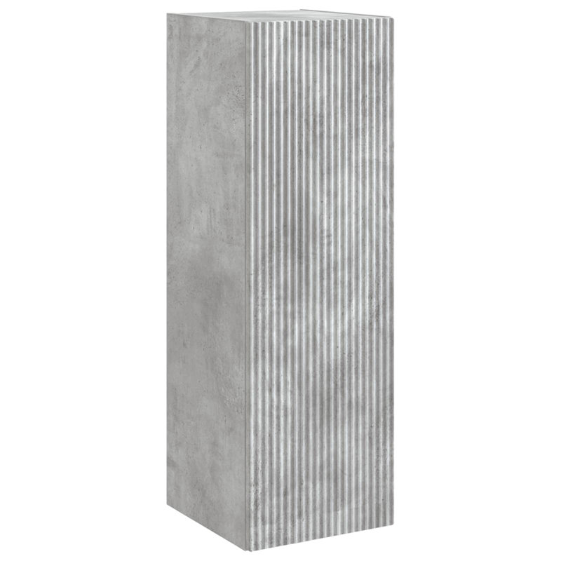 Engineered Wood Linen Cabinet, 60cm H x 33cm W x 34.5cm D, Concrete Grey