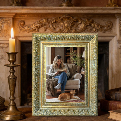 Cadre photo décoratif 11 pi x 14 po or antique 1PC pour manteau de cheminée
