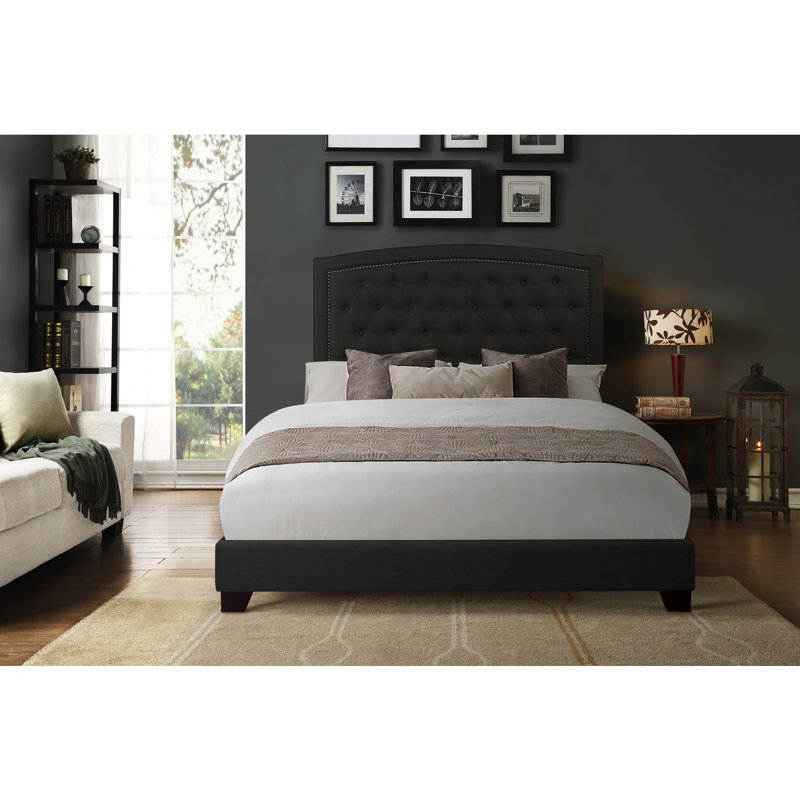 Jonithan Upholstered Bed, Queen, Dark Gray