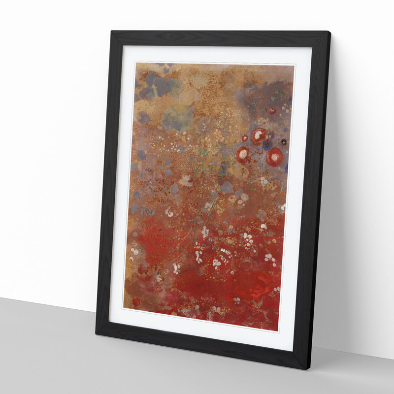 Rouge by Odilon Redon - Picture Frame Painting, Black Framed, 36cm H x 27cm W x 2cm D