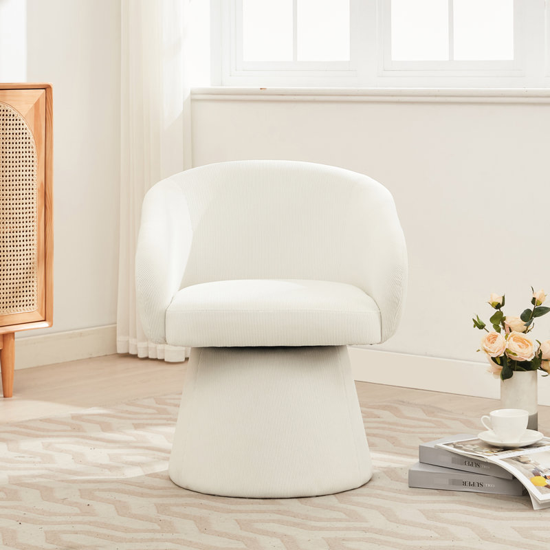 Fauteuil d'appoint pivotant en velours côtelé Comfy Modern