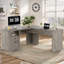 Bureau de direction en L à dessus relevable avec tiroirs et prises de courant de 56 po Swapan, bureau de direction-164995088