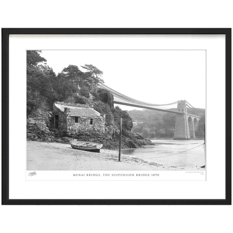 Menai Bridge, the Suspension Bridge 1890 1 Piece Single Picture Frame Wall Art, 45cm H x 60cm W x 2.3cm D