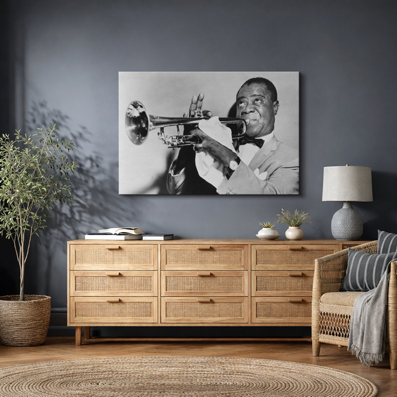 Louis Louis Jazz, H 24 po x l 36 po, Toile tendue
